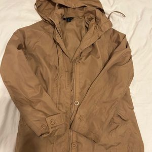 Tan rain jacket from Lands End
